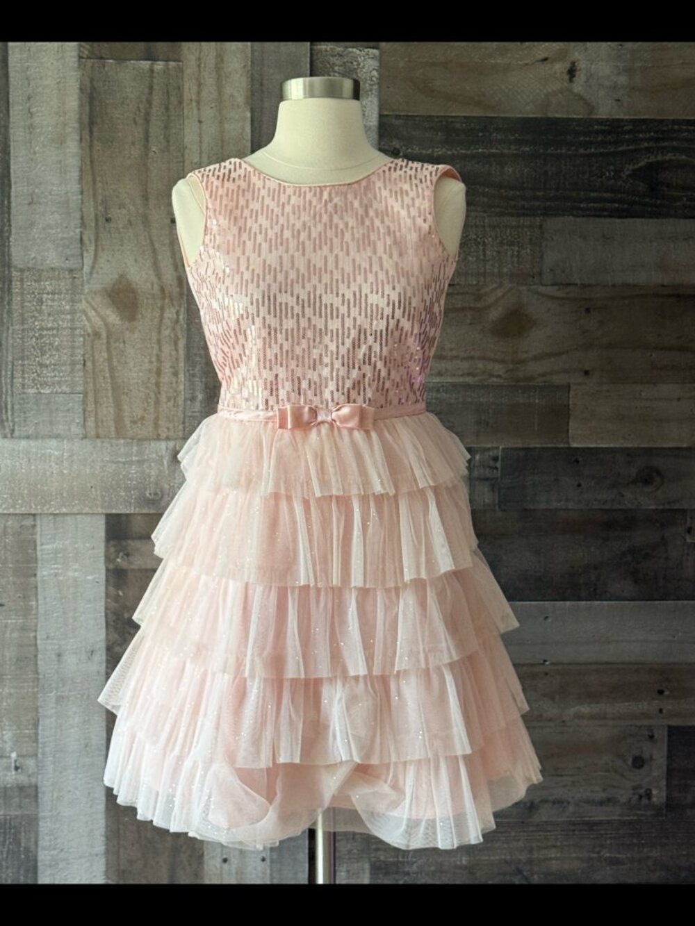 Jona Michelle pink party dress girls size 12 sparkly sequins girlhoodcore formal